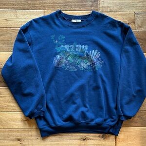 Vtg Northern Reflections sweatshirt with pointelle collar and cuffs